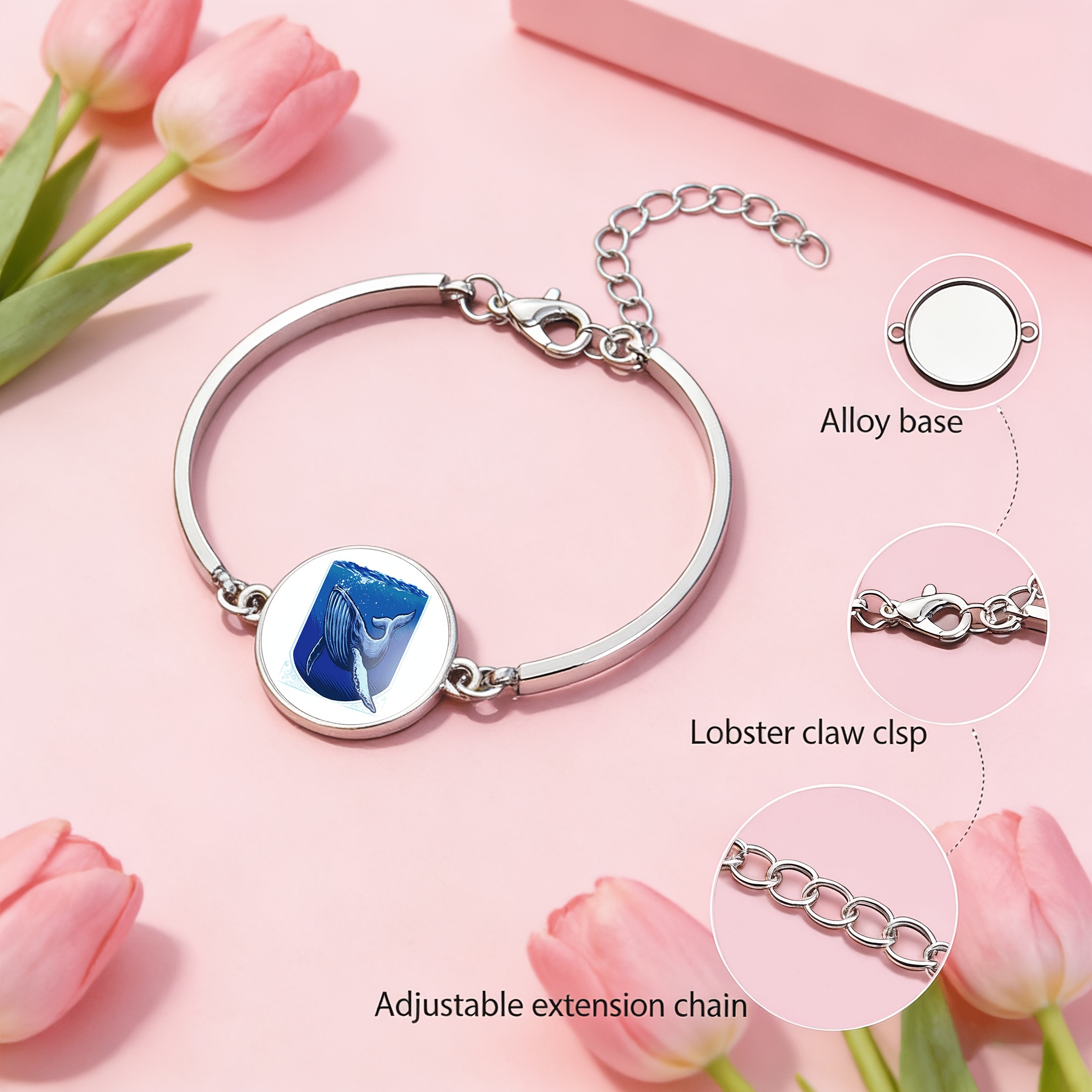 Adjustable Circular Time Gemstone Inlaid Classic Bangle